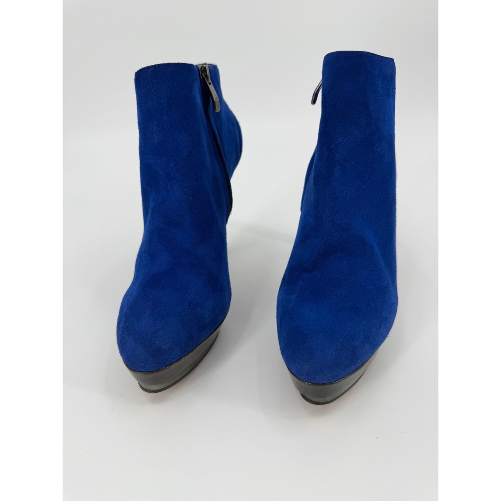 Vince Camuto Blue Suede Studded Platform Ankle Boots Heels 7.5B 37.5 - Picture 2 of 8